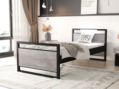 Łóżko Młodzieżowe 200/90 LOFT Industrial połączenie metalu z drewnem