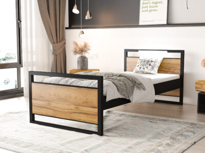 Łóżko Młodzieżowe 200/90 LOFTOWE rama metalowa