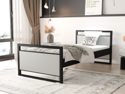 Łóżko Młodzieżowe 200/90 LOFT Industrial połączenie metalu z drewnem