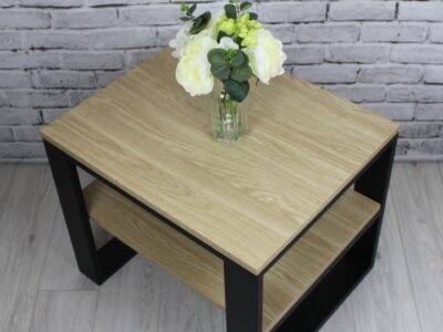 STOLIK KAWOWY Z PÓŁKĄ OD BM BLACK METAL