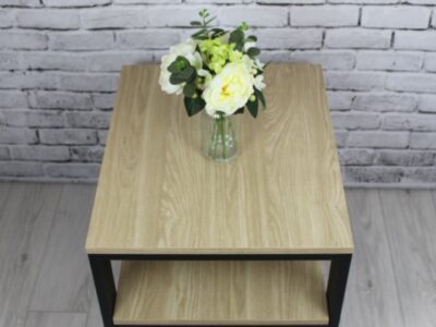 STOLIK KAWOWY Z PÓŁKĄ OD BM BLACK METAL